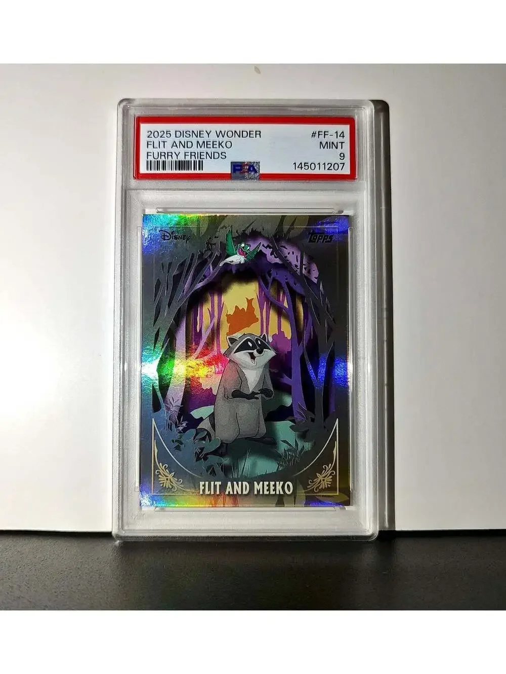 Flit and Meeko 2025 Topps Disney #FF-14 Furry Friends Card Pocahontas PSA 9